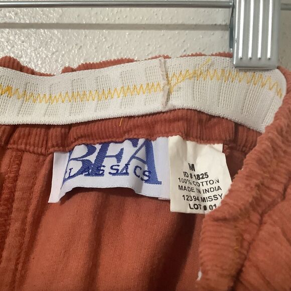 Vintage Orange Corduroy Cotton Festival Boho Hippie Pleated Ruffle Maxi Skirt M - Picture 8 of 8